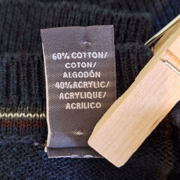 VAN HEUSEN FLEX XL NAVY SWEATER VEST KNIT RIBBED COTTON BLEND OFFICE GOLF SPORTY - Picture 8 of 9